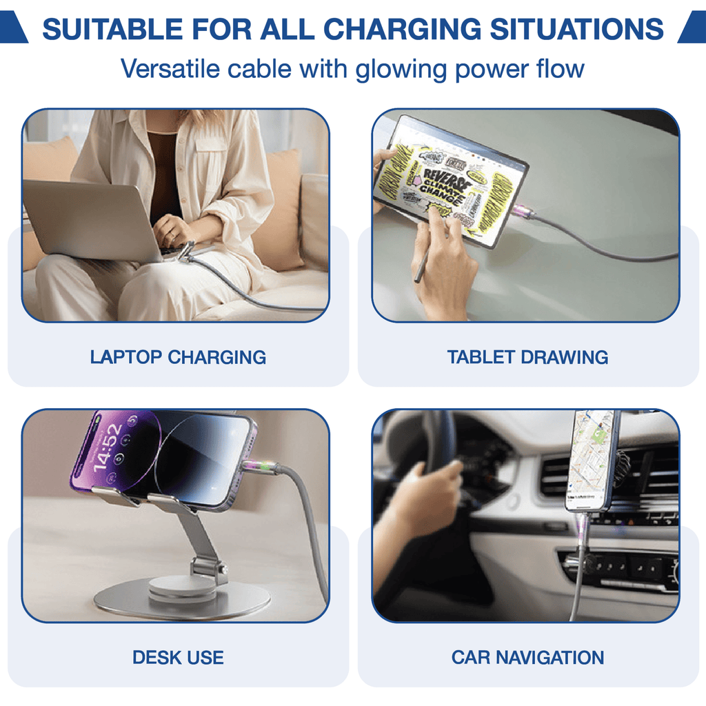 NIXEVO™ ULTRACHARGE 4 IN 1 240W FAST CHARGING CABLE 1M2